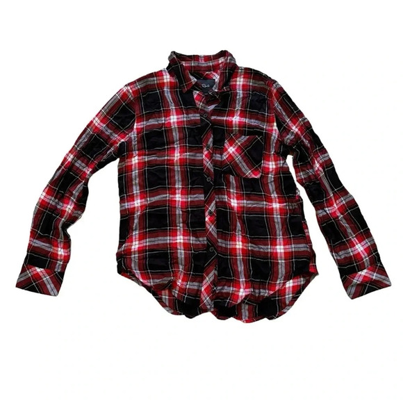 Rails Hunter Plaid Black Candy White Red Shirt Button down Long Sleeve S NWT - Picture 4 of 11
